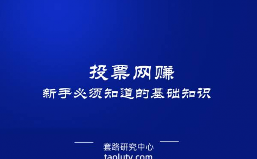 投票网赚 新手必须知道的基础知识