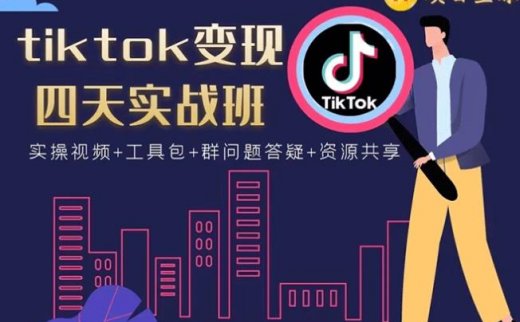 tiktok变现四天实战班：连怼技术+矩阵玩法赚,单账号月入2000美金(实操视频)